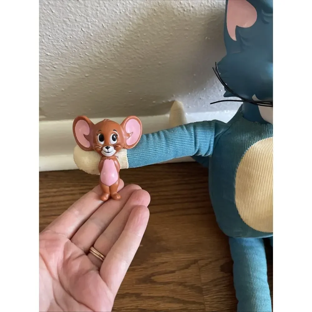 VTG 1965 Mattel Tom & Jerry Blue Corduroy Plush Doll: Non Talking, Has Stains